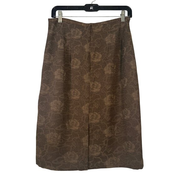 Blacker By Stanley Blacker Size 8 Brown Floral Pencil Skirt NEW - Picture 3 of 6